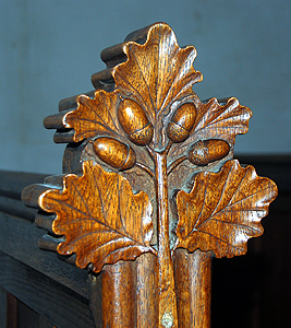 A bench end in the south aisle June 2012